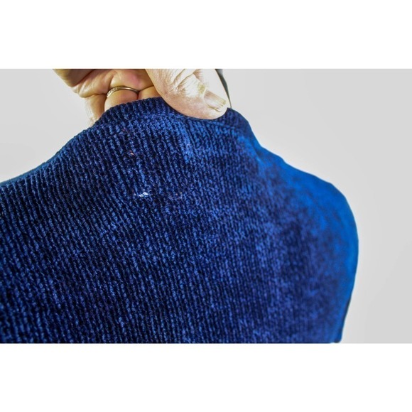 Carolyn Taylor Sweater Short Sleeve V Neck Blue Rayon Acrylic Size S - Picture 4 of 5